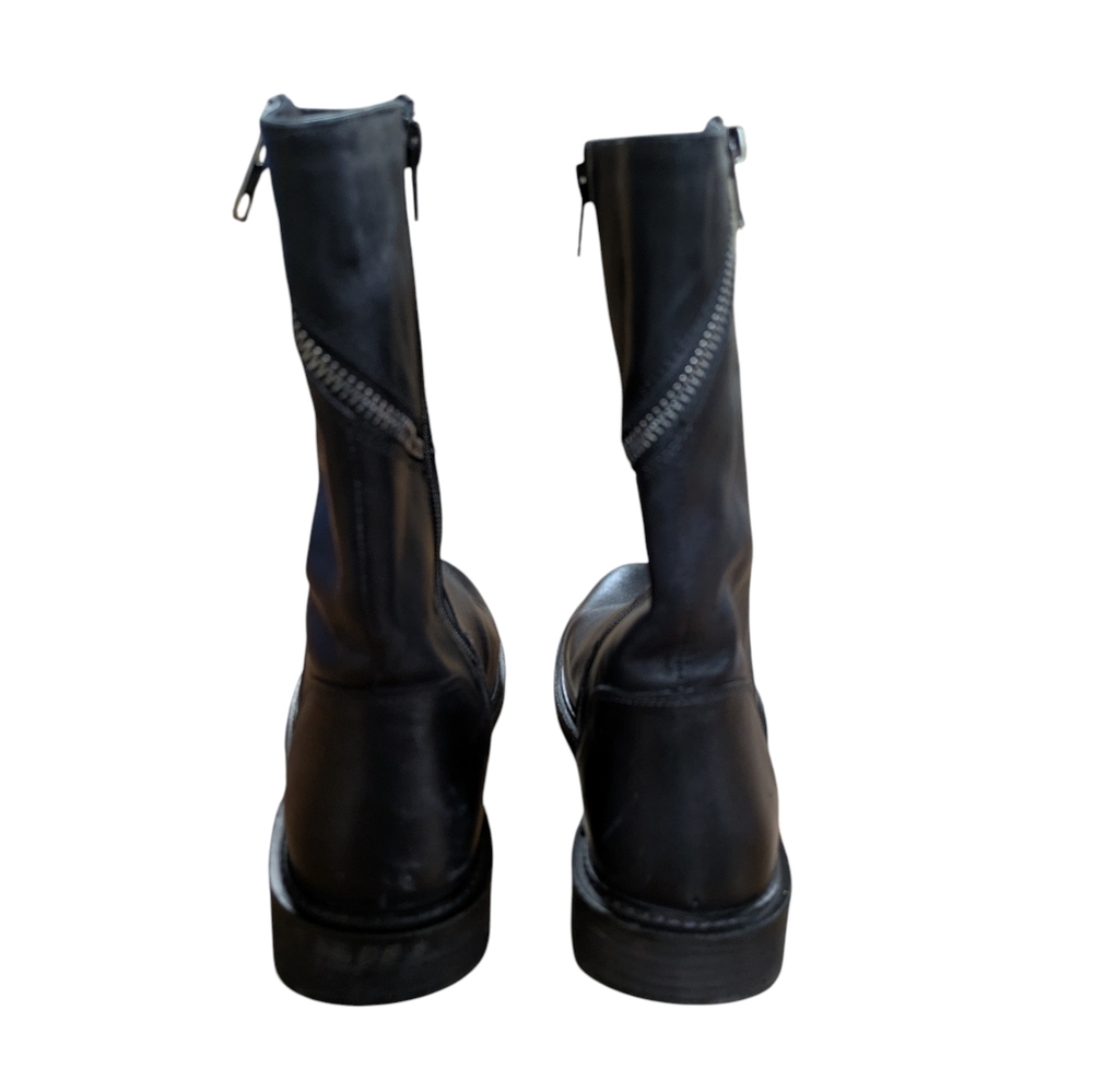 Vintage Foundry Regine Zip Around Black Leather Boots Size 7.5 - Picture 8 of 10
